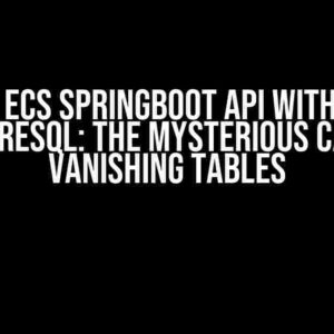 AWS ECS SpringBoot API with RDS PostgreSQL: The Mysterious Case of Vanishing Tables